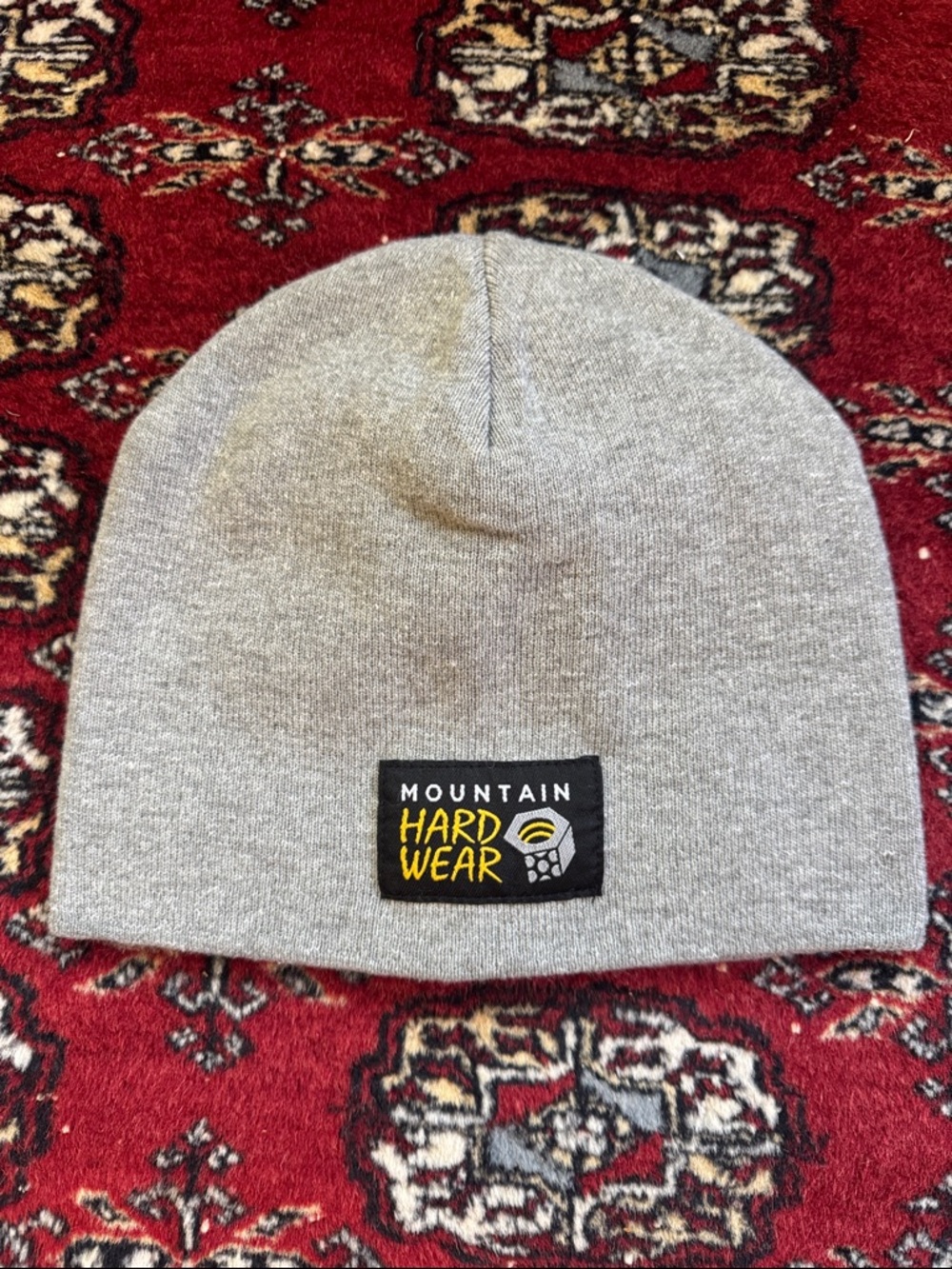 Mountain Hardwear Grey Beanie with Black Logo Patch Reversible OS